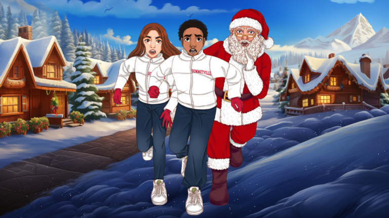 Aria & Liam with Santa Claus in "The Great Christmas Rescue"
